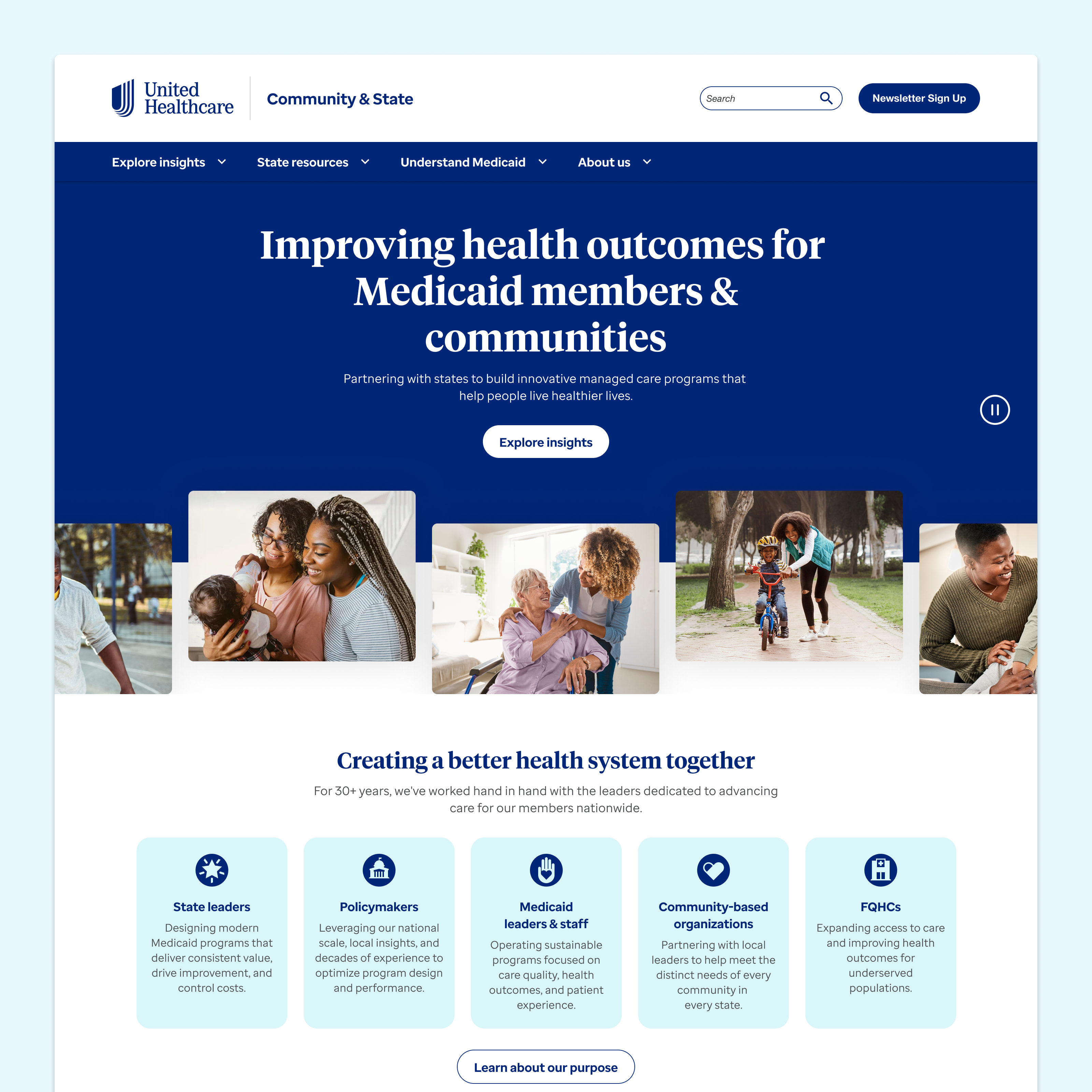 UnitedHealthcare Community & State homepage.